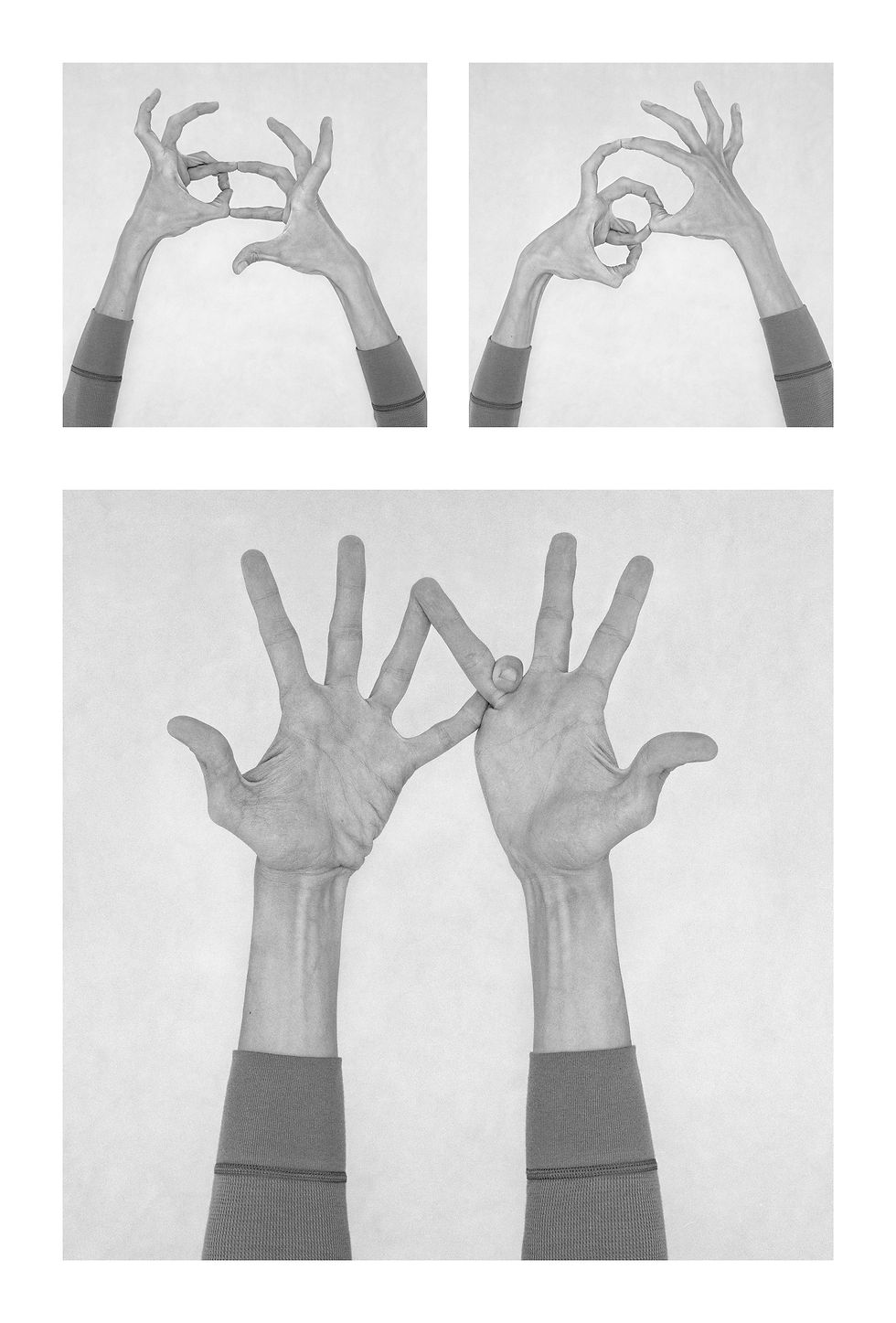 Nico Baixas Hands people black and white fingers figurative circus Chiromorphose