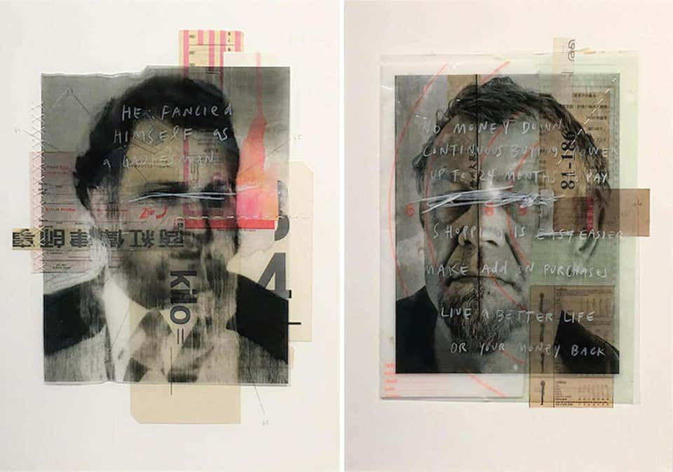 Diptych II, 2014 Mix media (Framed) Roberto Fonfria mix media abstract contemporary