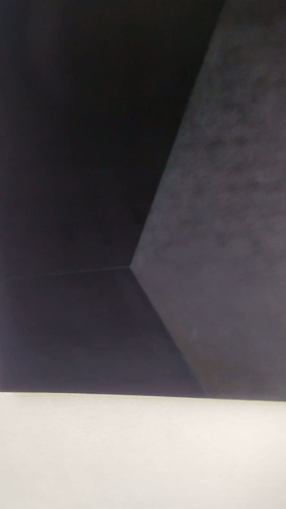 Thumbnail: Detail of graphite sheen and acrylic emulsion on black industrial velour surface in Big Soft Form 1 by Bosiljka Zirojevic