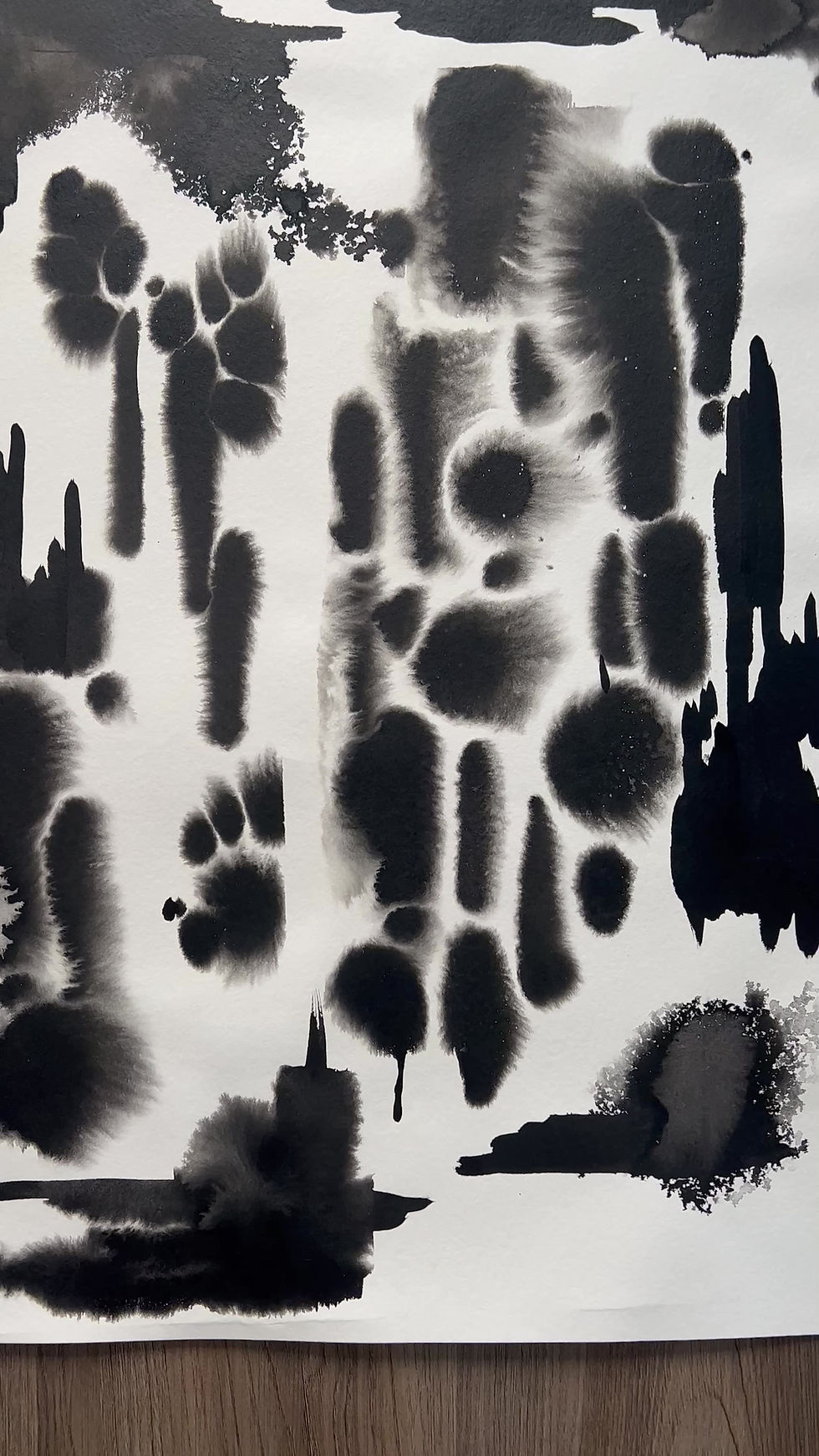 Thumbnail: No title 3, 2018  From Works on Paper Series  Black ink on paper