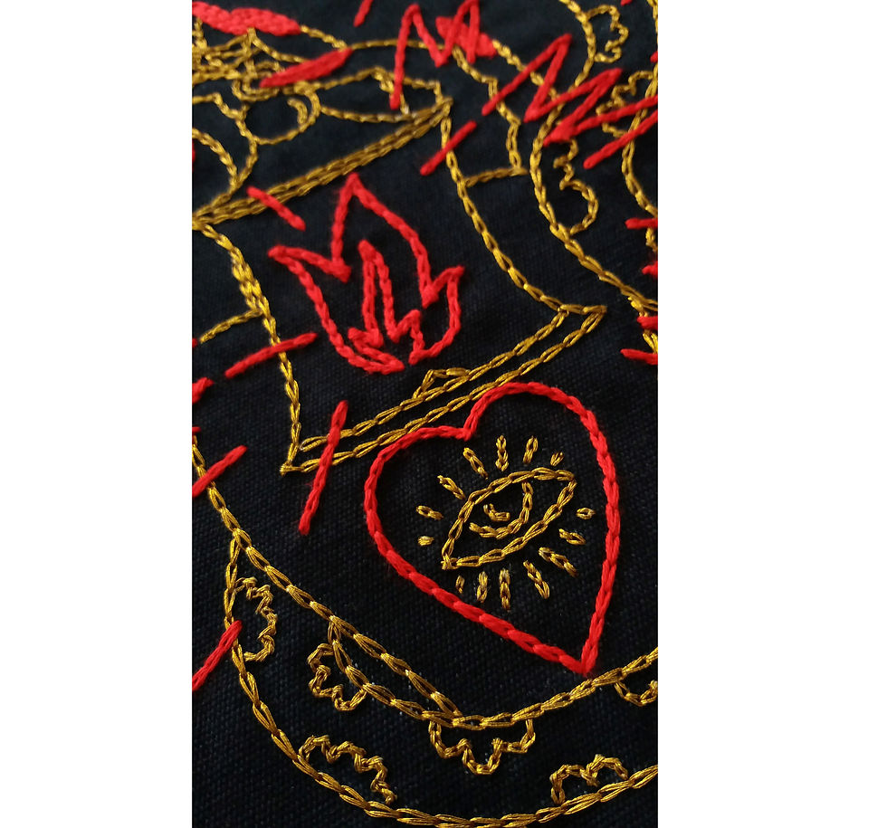 Thumbnail: Arcanos María José Franco mix media design textiles hand made tarot