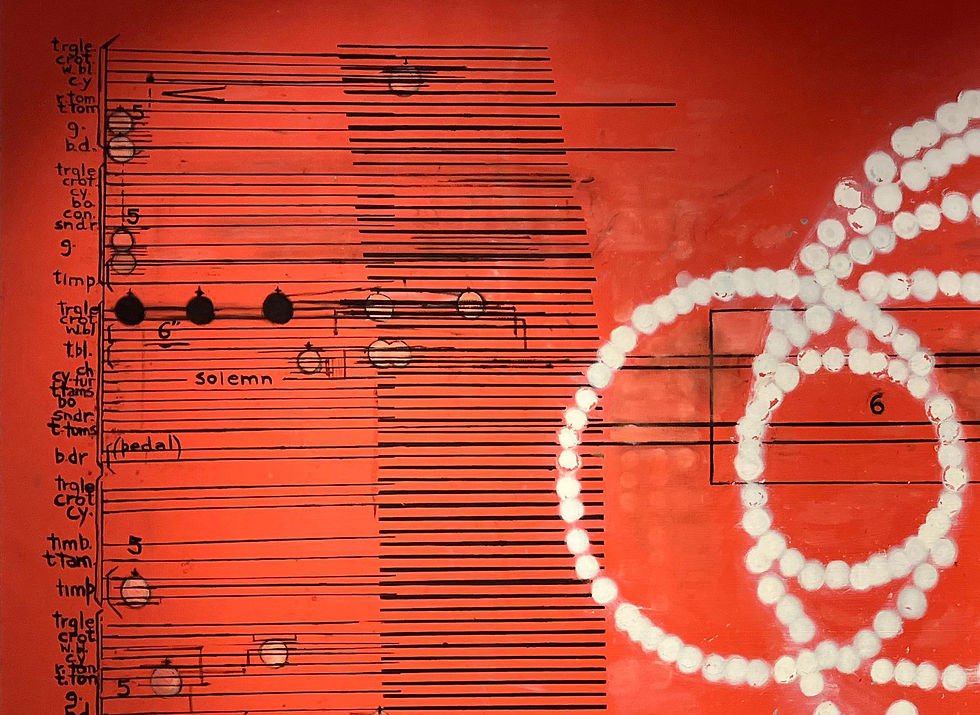 Thumbnail: Red, oil on canvas Sergio Bazan abstract painting contemporary music argentinian artists