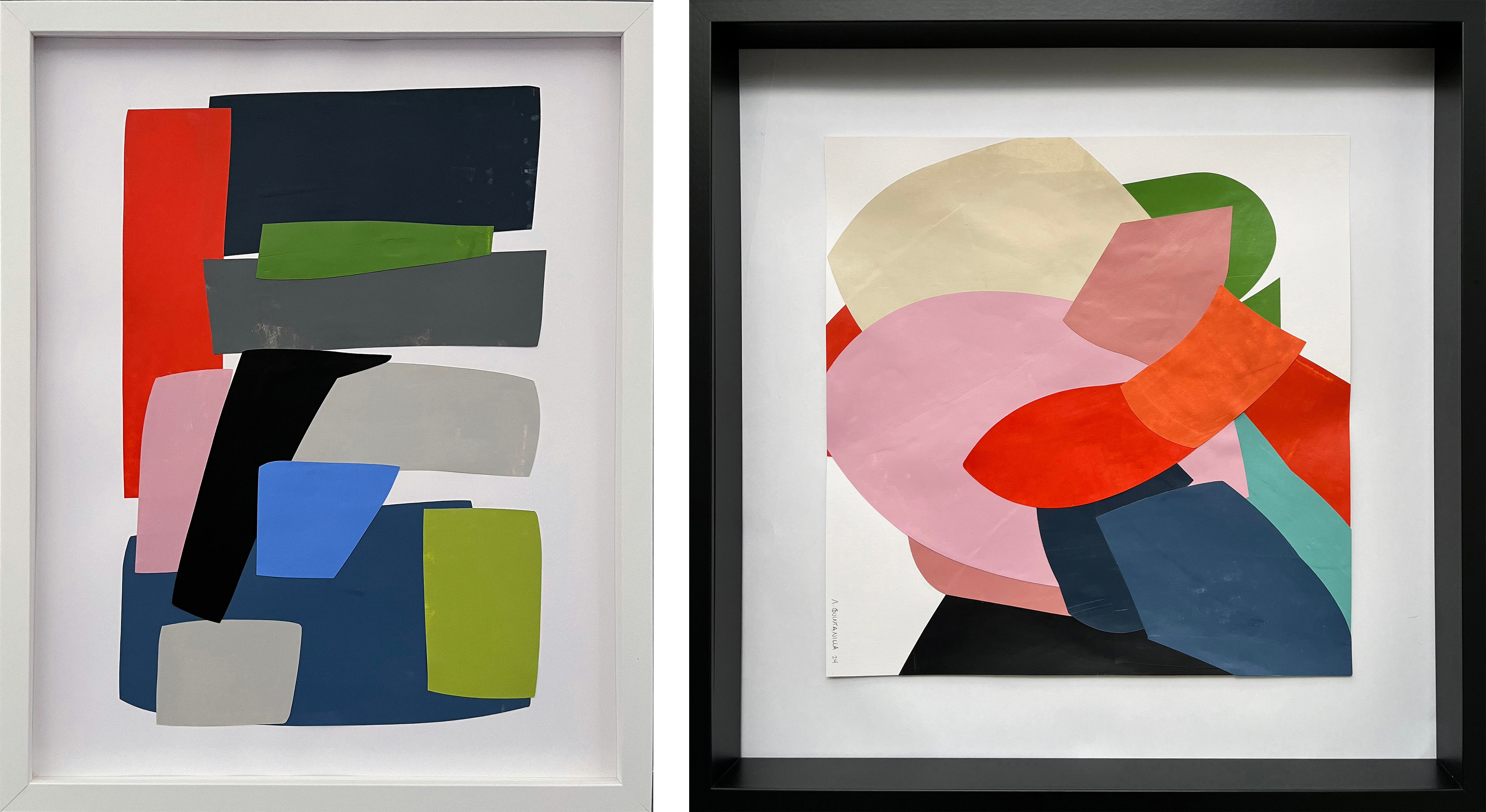 Alejandra Quintanilla Collage mixed media abstract acrylic paper geometric works on paper