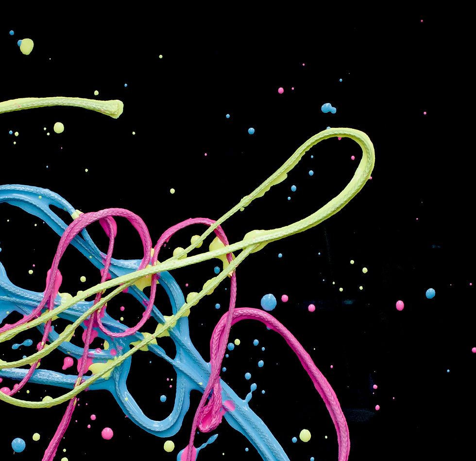 Thumbnail: LINE DRAWING NEON 1, Clemens Wolf, Parachute Lines and Epoxy on paper, abstract, paintings, colors