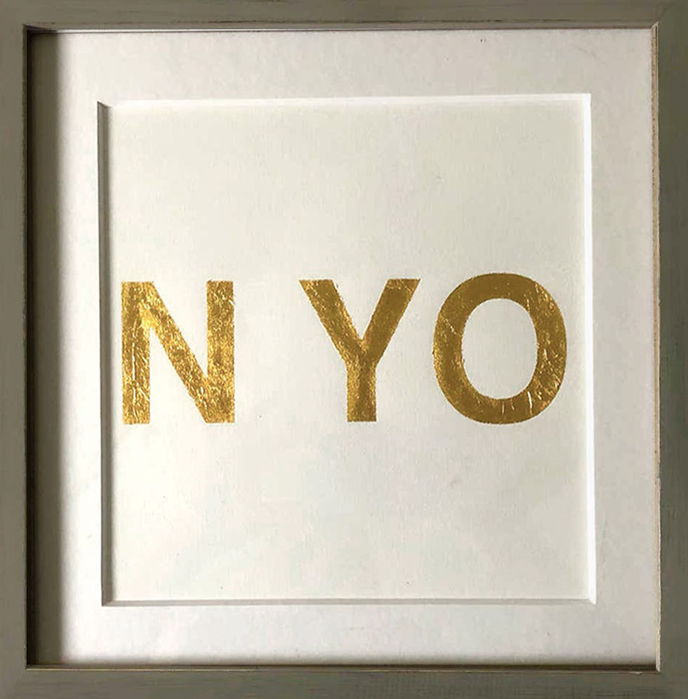 Thumbnail: When You Love Someone, Metal Gold Leaf on Archival Paper, 2015, Casey Waterman, Mixed media