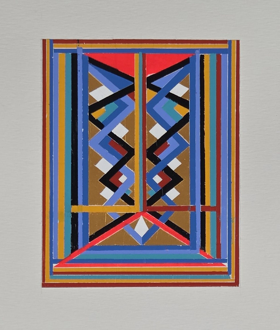 Thumbnail: Acrylic paint on paper abstract painting color Geometric Contemporary Pop Patterns