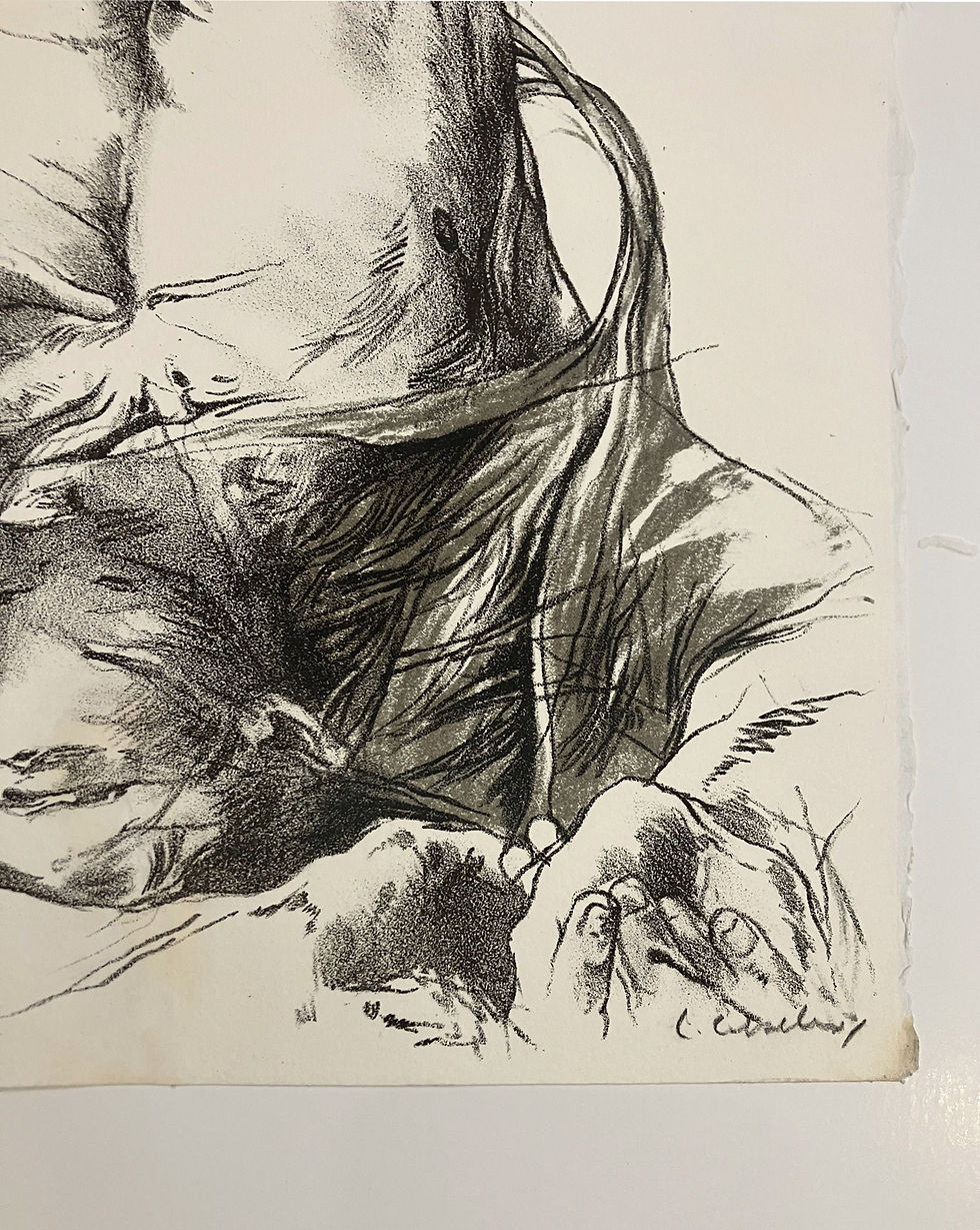 Thumbnail: Lithography on paper, nude, figurative, print luis caballero men