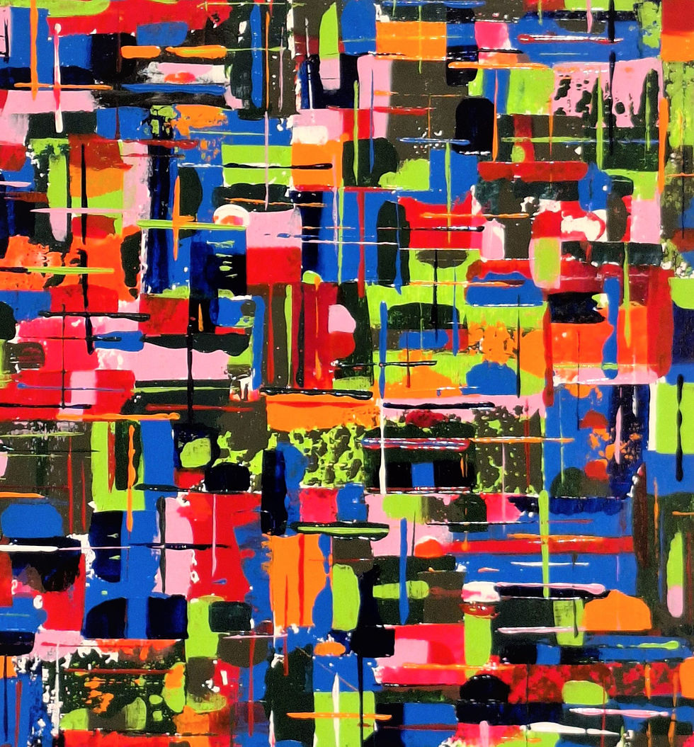 Thumbnail: Acrylic paint on canvas abstract color Geometric Contemporary Pop Patterns, abstract painting