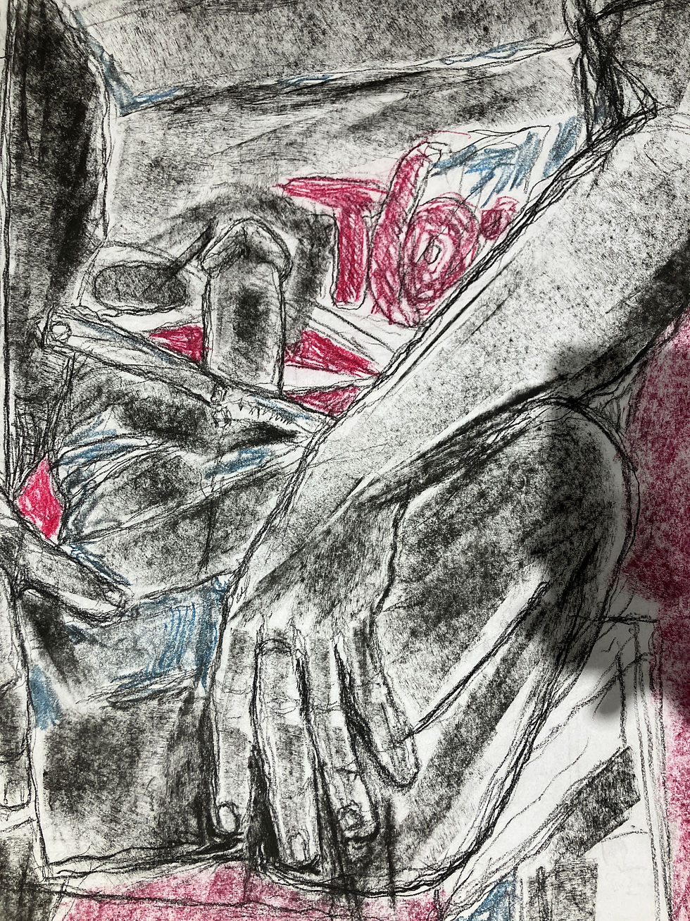 Thumbnail: Camilo. Figurative, Drawing Pencil, Crayon on paper, Nude illustration