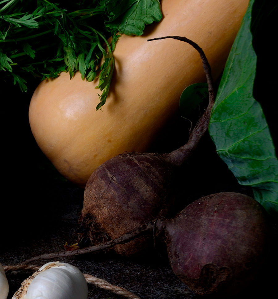 Thumbnail: Bodegón de verduras IIFrom the bodegones series, Dora Franco, Still life, color Photography, contemporary art