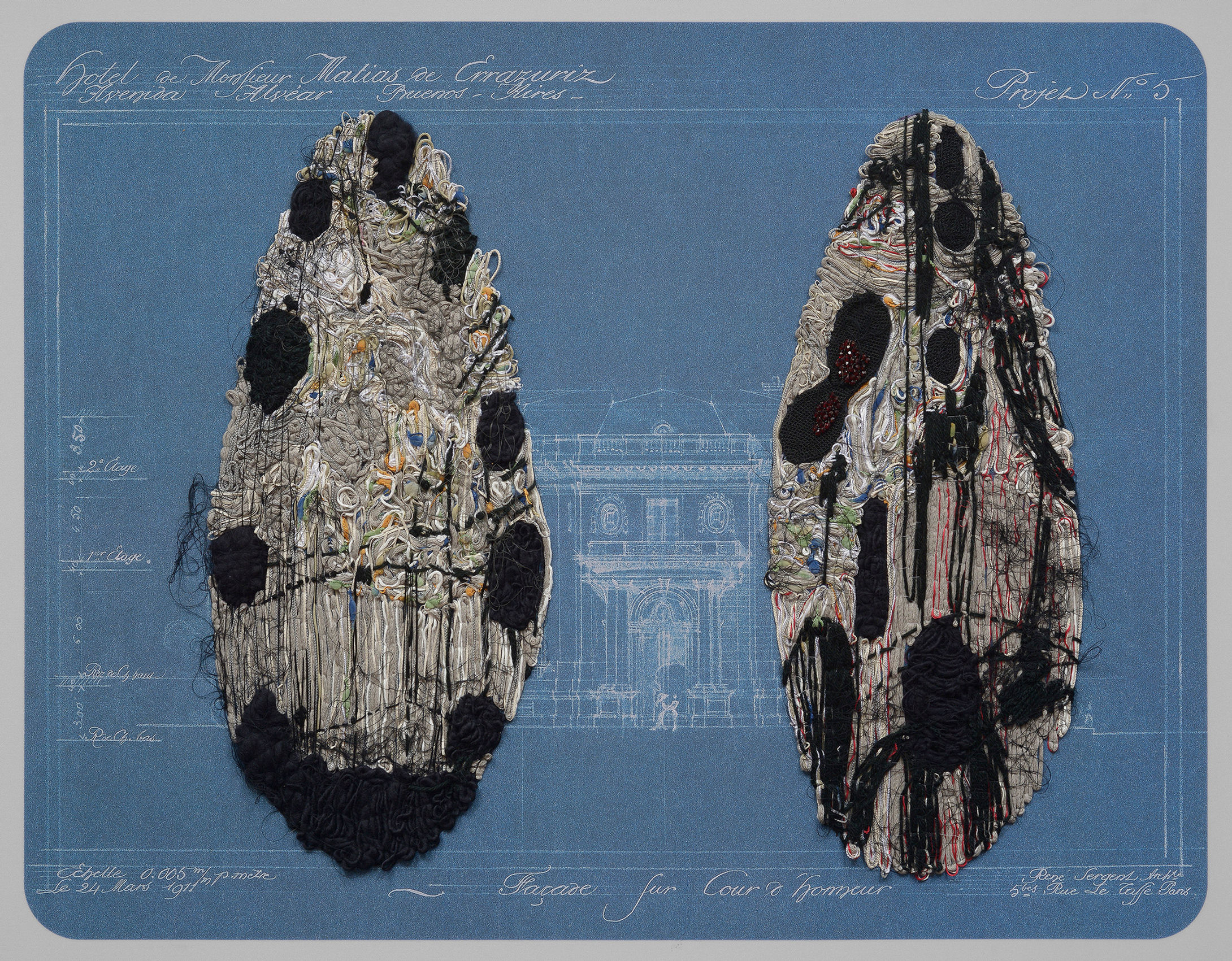 Embroidery textile art contemporary mixed media Ana seggiaro