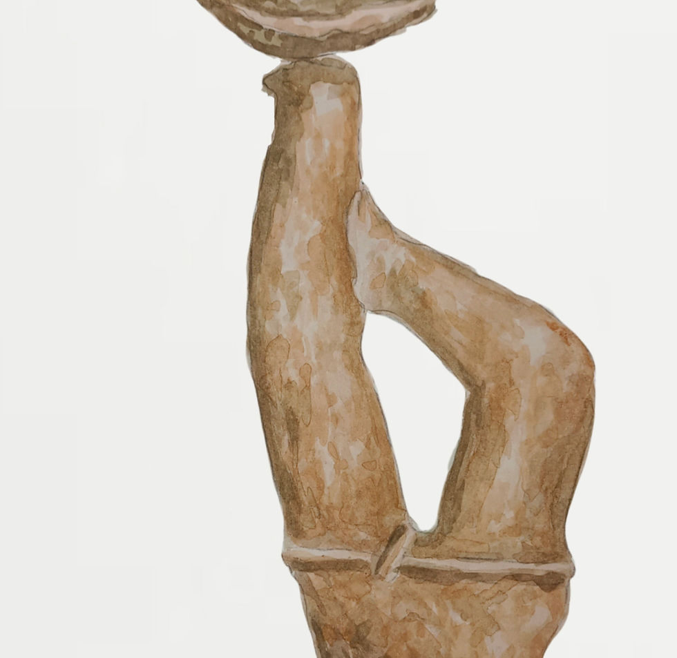 Thumbnail: Drawing. Figurative, color abstract, cute, Watercolor on cardboard