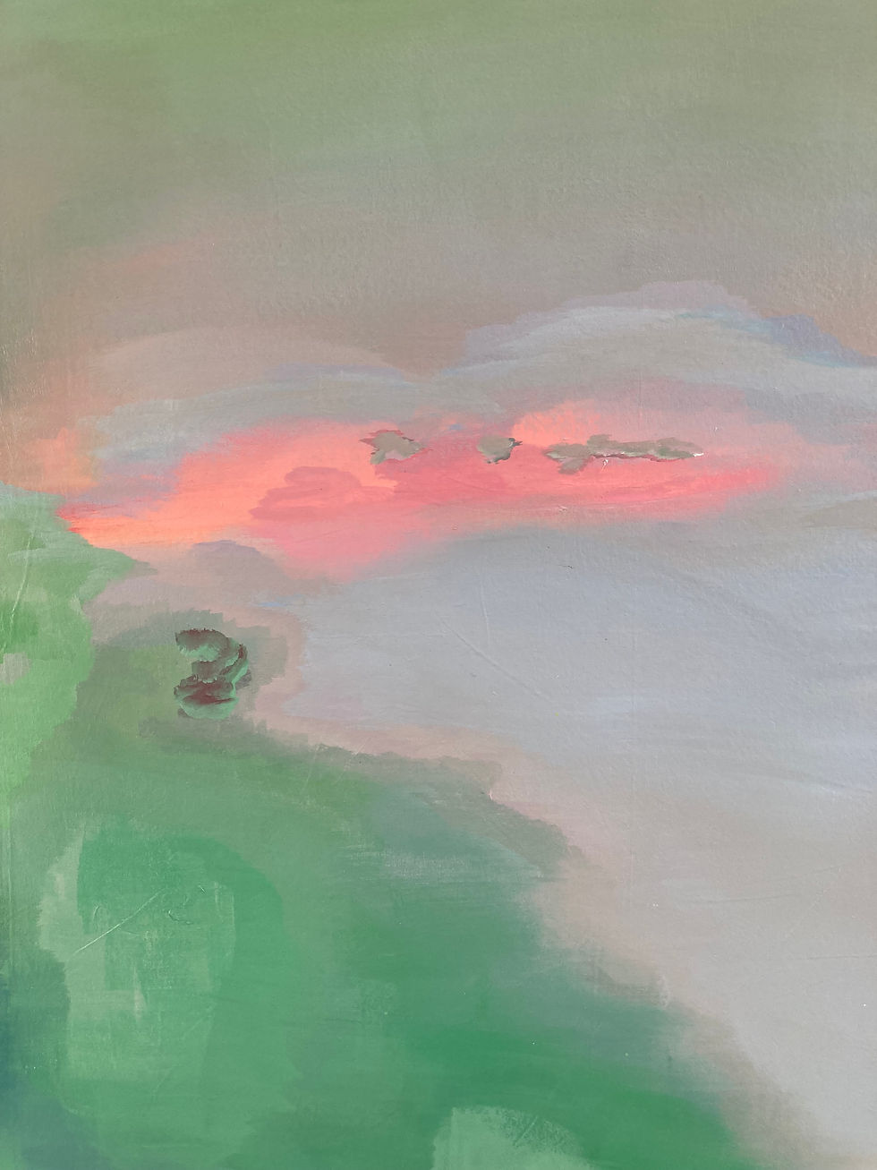 Thumbnail: Falla suave, 2026  From Derivas sobre fondo series (Drift on the background series)  Acrylic on canvas