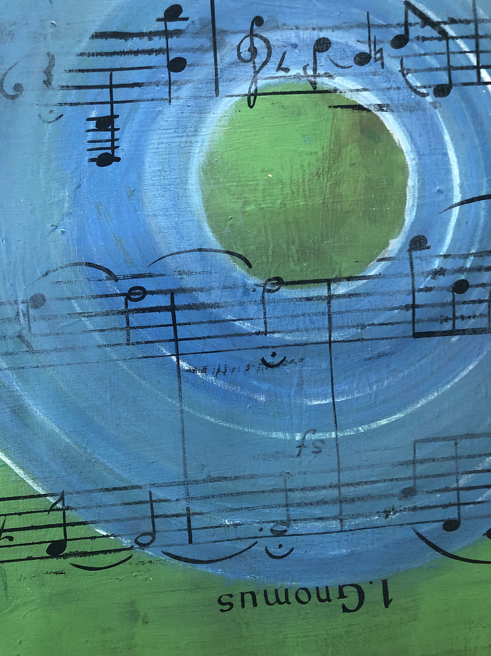 Thumbnail: Gnomus, Mix Media on Canvas painting Sergio Bazan contemporary oil on canvas music