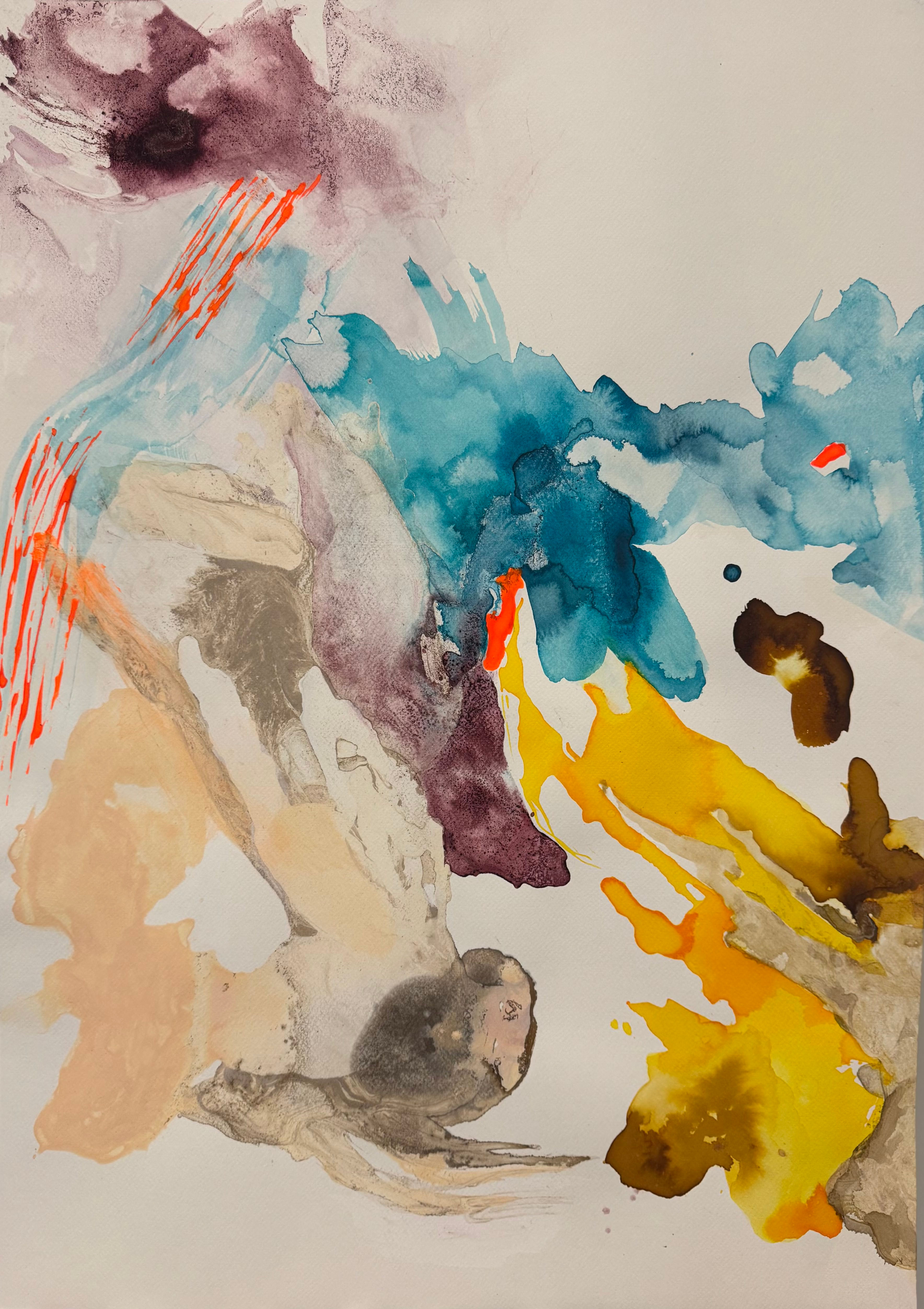Impermanence Series n19, 2025 From the Impermanence series Mixed media on paper 300 grs. Abstract Paintings