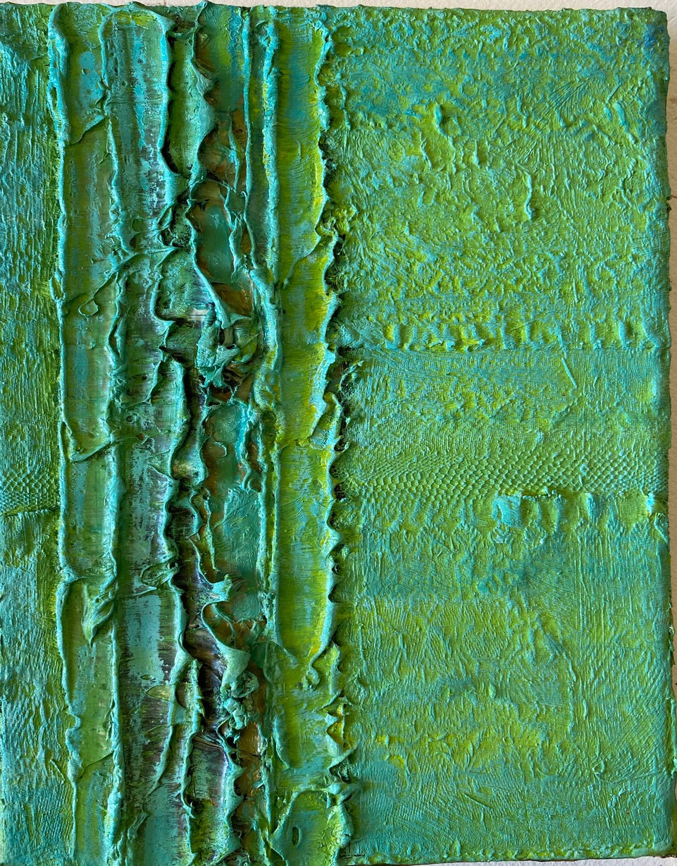 Color Boundaries #21, 2018  From Tactile Memory Series  Oil, fabric, medium on canvas