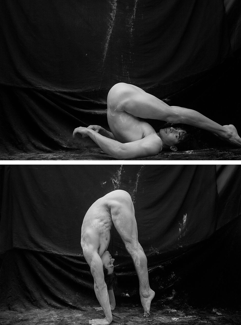 Ricky Cohete black and white ballet dancer male nude photography figurative