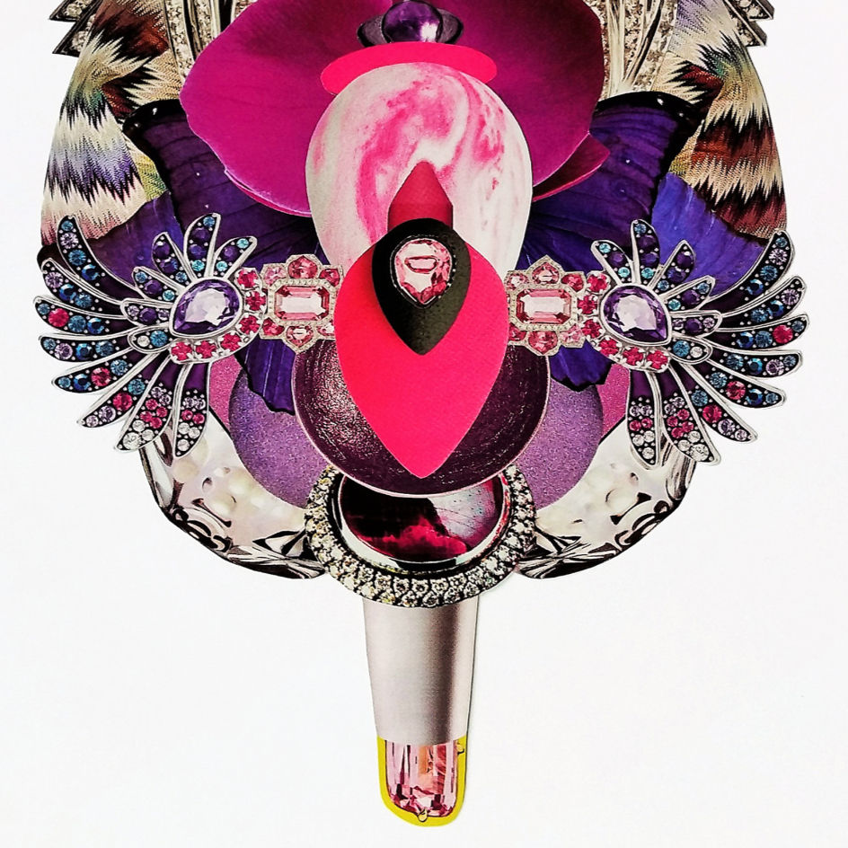 Thumbnail: From The Series Invasion Gama Assembly made with paper cutouts from magazines on cotton paper contemporary art