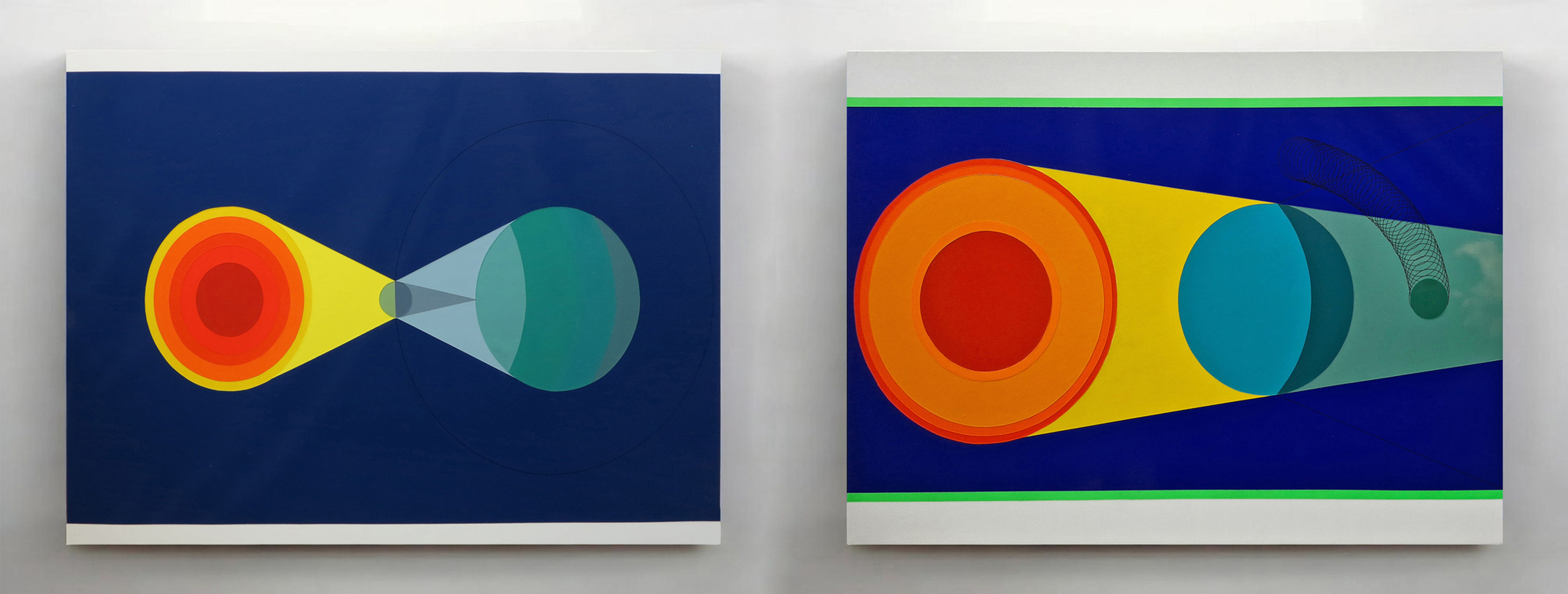 Fredy Saul Serrano Mixed Media Contemporary abstract painting geometric colors