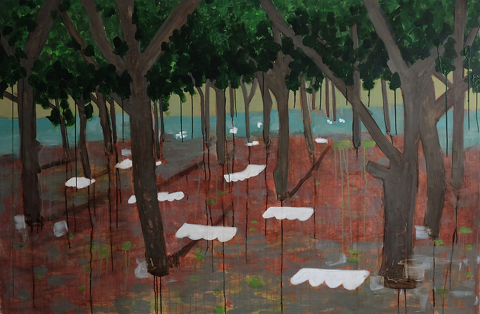 painting Unique Rita Alaoui abstract Landscape work on canvas Acrylic and on canvas contemporary art