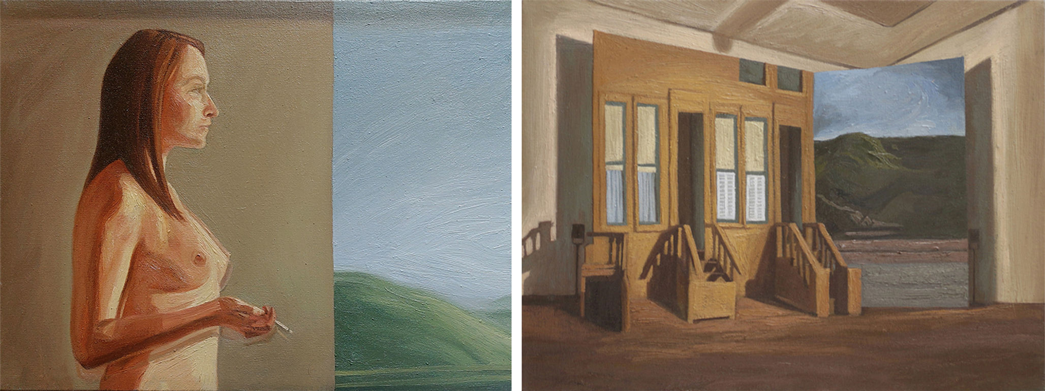 Oil on canvas Painting figurative still life conemporary nude woman jose ricardo contreras