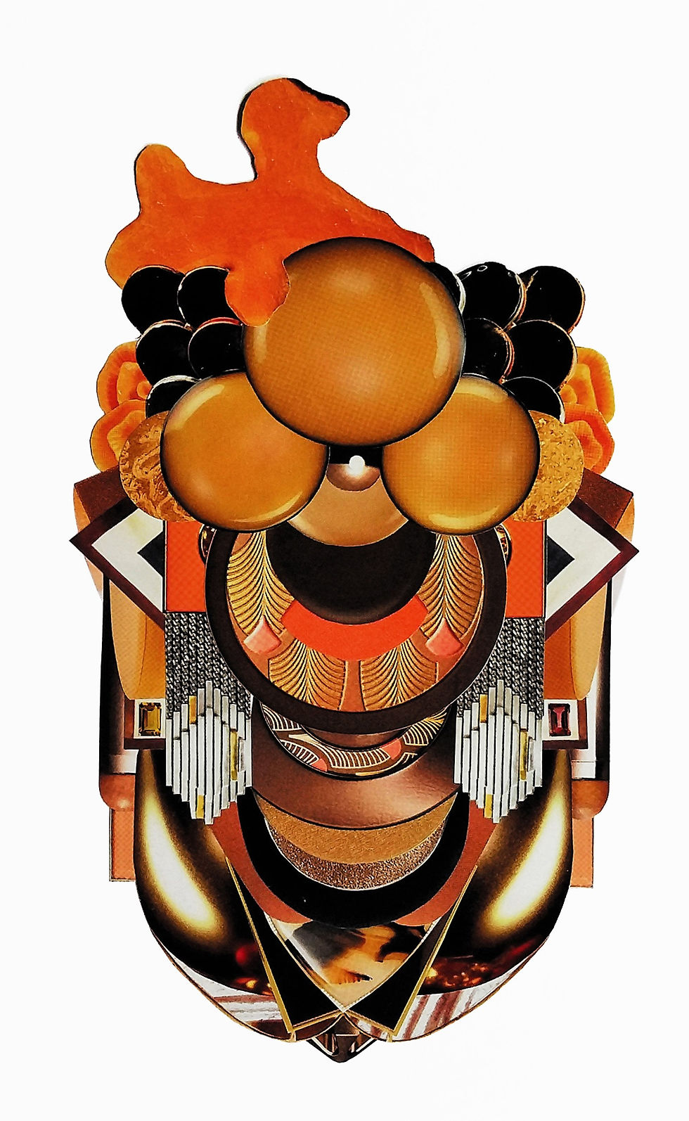 Invasion Gama 1, 2019  From The Series Invasion Gama  Assembly made with paper cutouts from magazines on cotton paper.