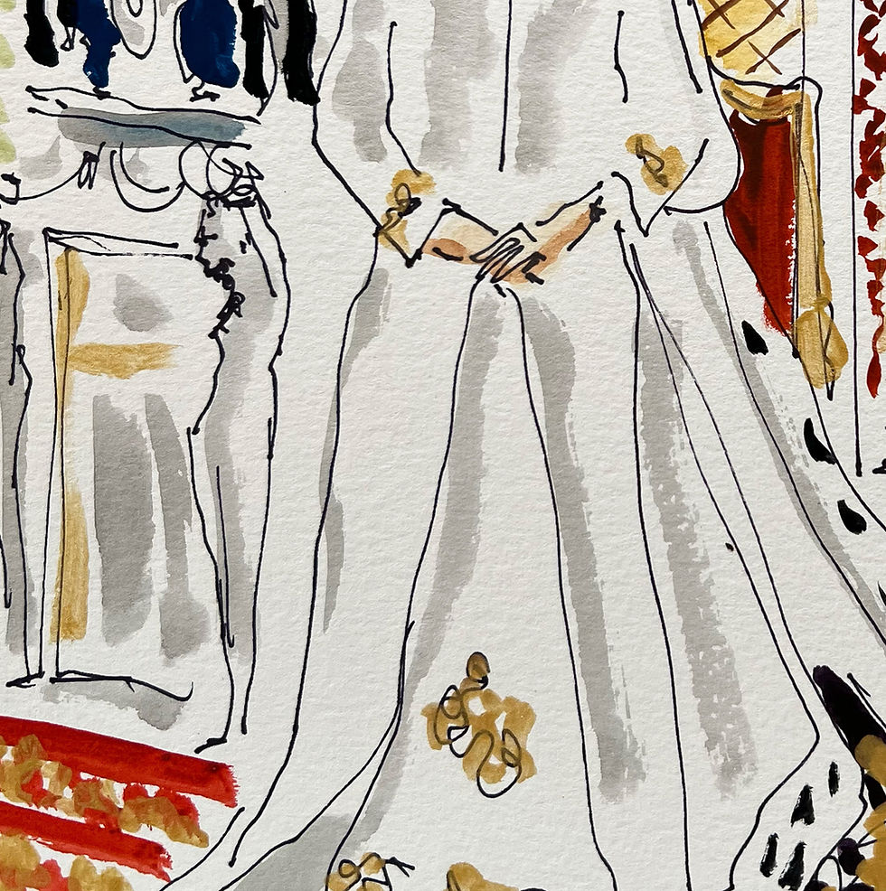 Thumbnail: Manuel Santelices drawings works on paper fashion watercolors celebrities photographer