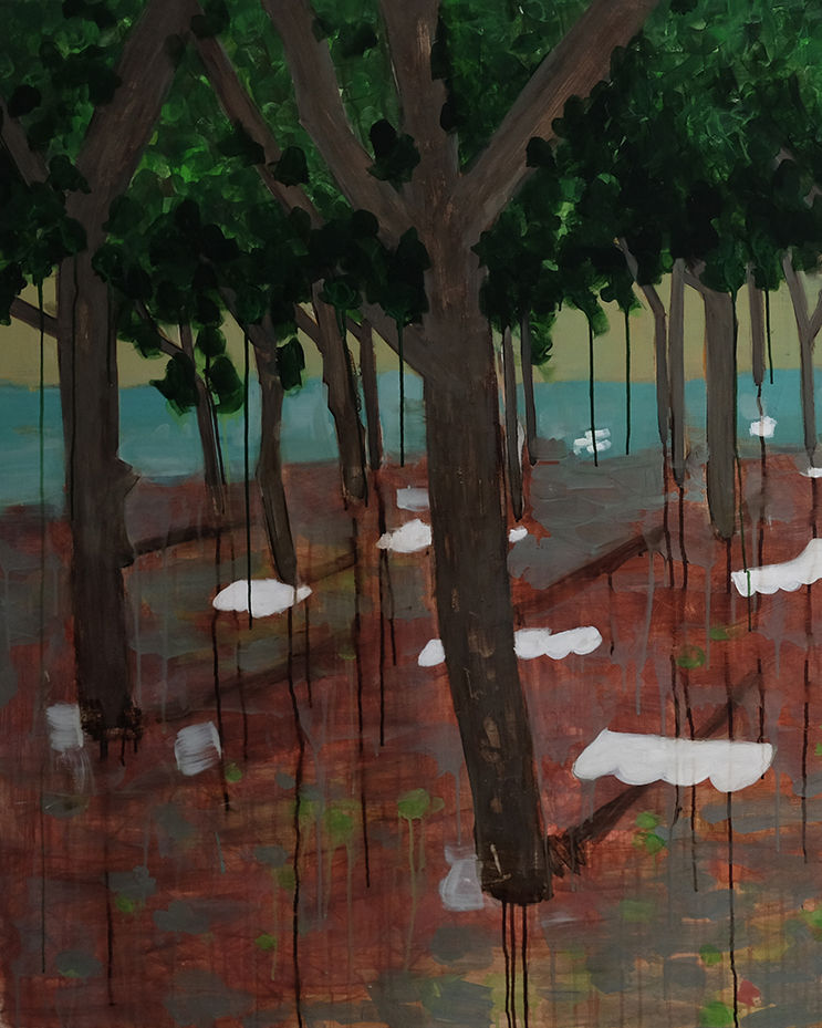 Thumbnail: painting Unique Rita Alaoui abstract Landscape work on canvas Acrylic and on canvas contemporary art