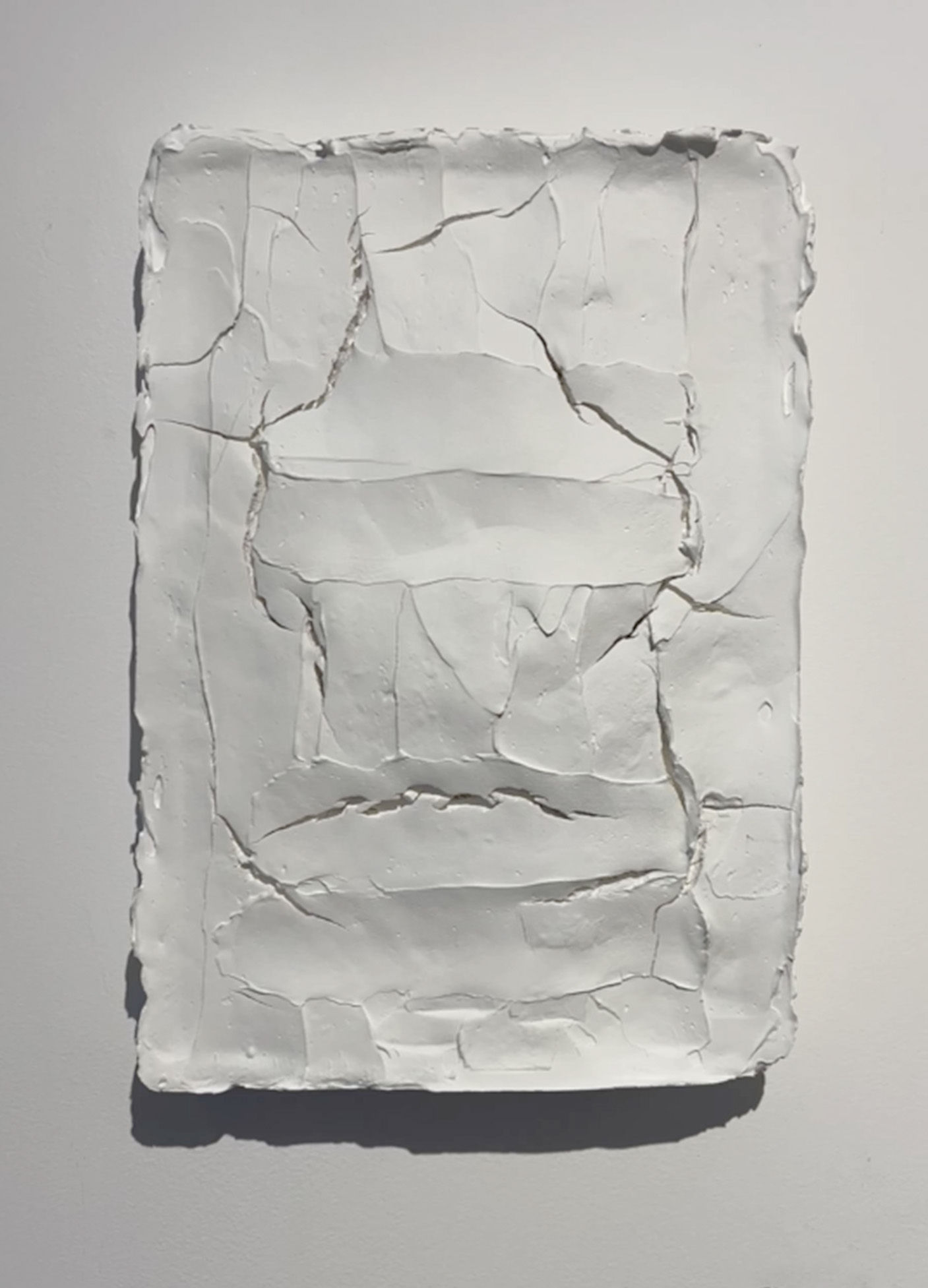 Plaster on canvas abstraction, volumes, cracks, lights, and shadows Rodrigo Zampol