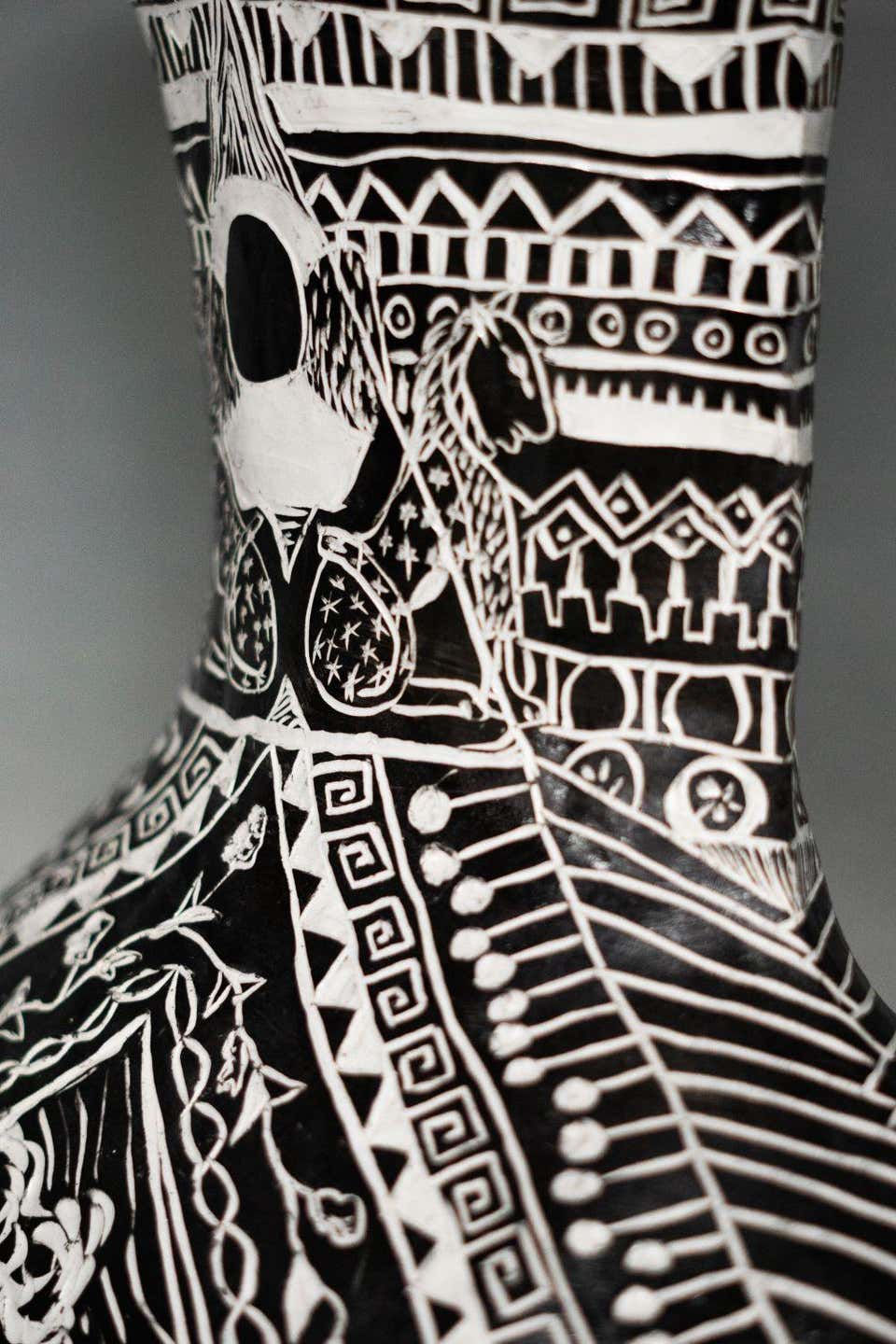 Thumbnail: Alex Hodge, Hand-built and carved porcelain vase, sculpture, contemporary art