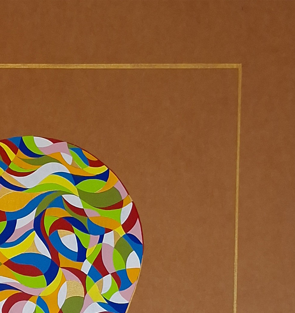Thumbnail: Acrylic paint on cellulose leather figurative abstract color portrait painting