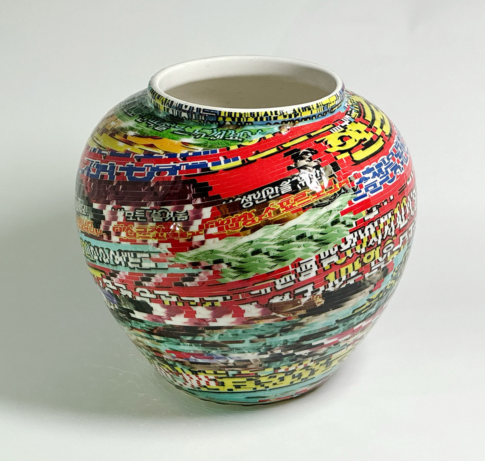 From the series Jjirasi Vase, Ceramic, PVC Sticker and Resin, sculptures
