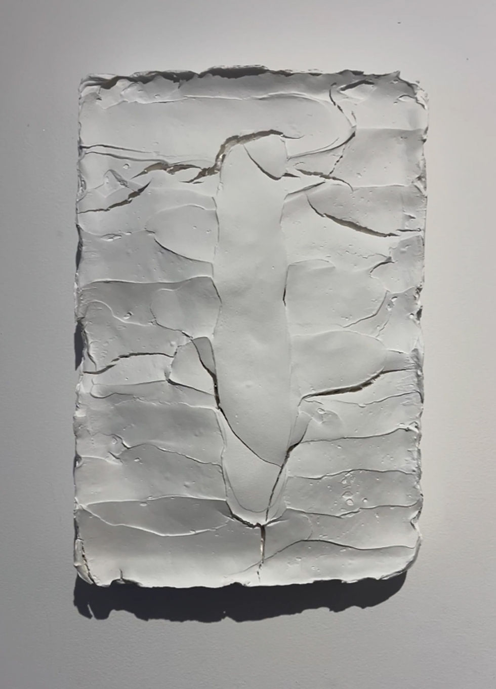 agisména series White, Abstract Sculpture, Plaster on canvas, mixed media