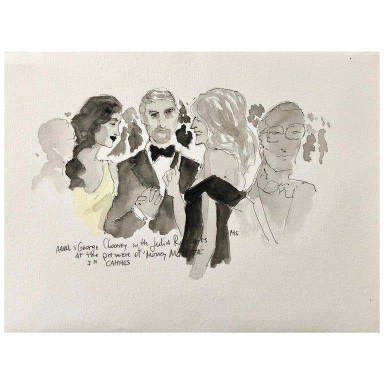 Manuel Santelices drawings works on paper fashion watercolors celebrities society