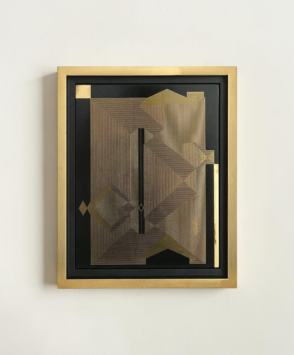 Francisco Larios abstract painting Gold Leaf, Wood, Lacquer, Oil, Acrylic, Wood Panel