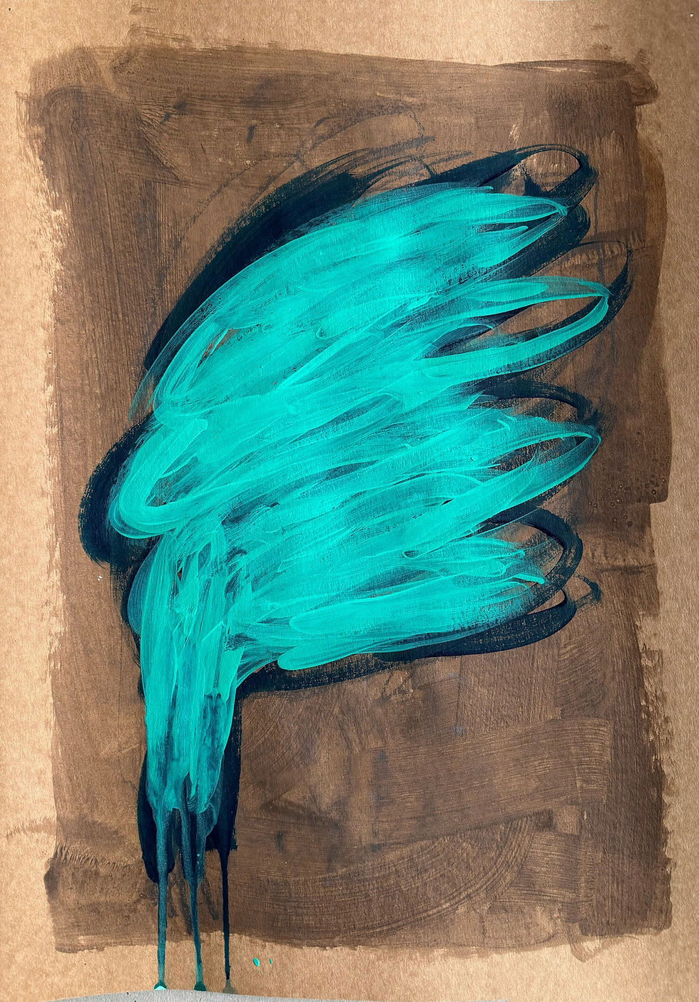 Rita Alaoui drawing Unique work on paper acrylic on paper nature abstract flower contemporary art