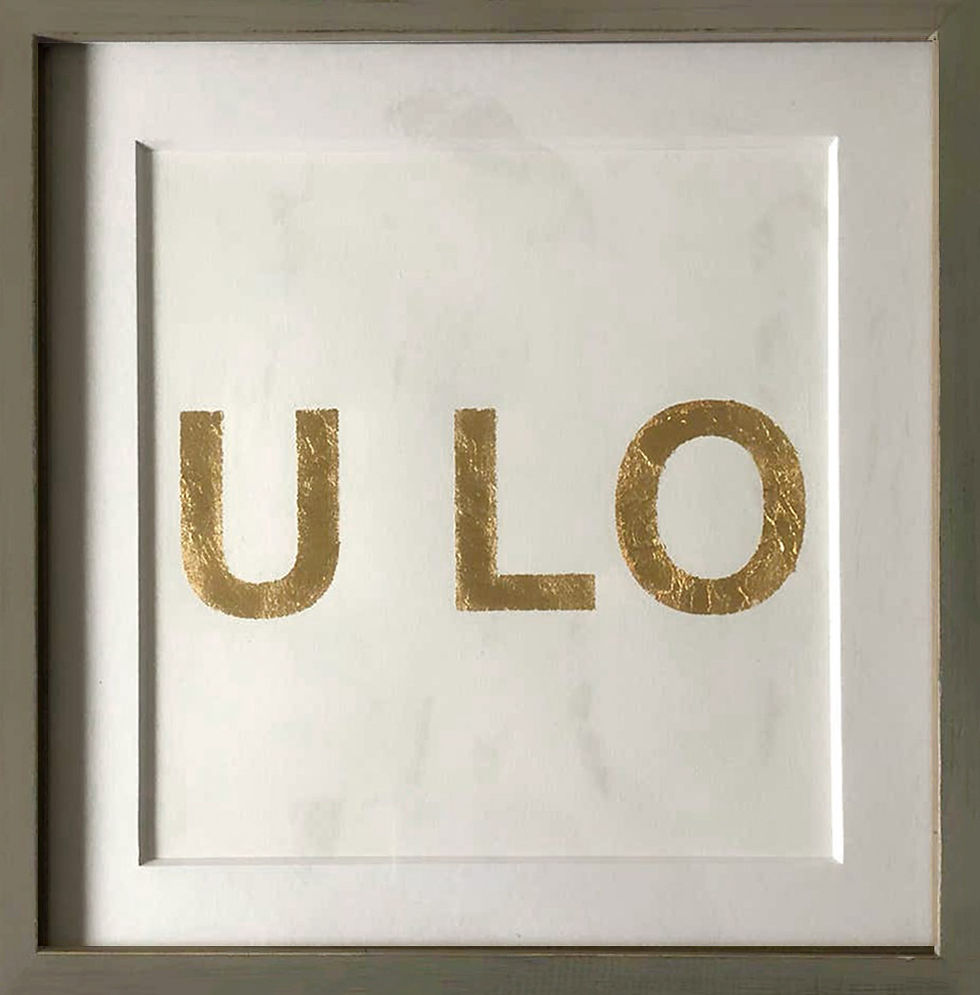 Thumbnail: When You Love Someone, Metal Gold Leaf on Archival Paper, 2015, Casey Waterman, Mixed media