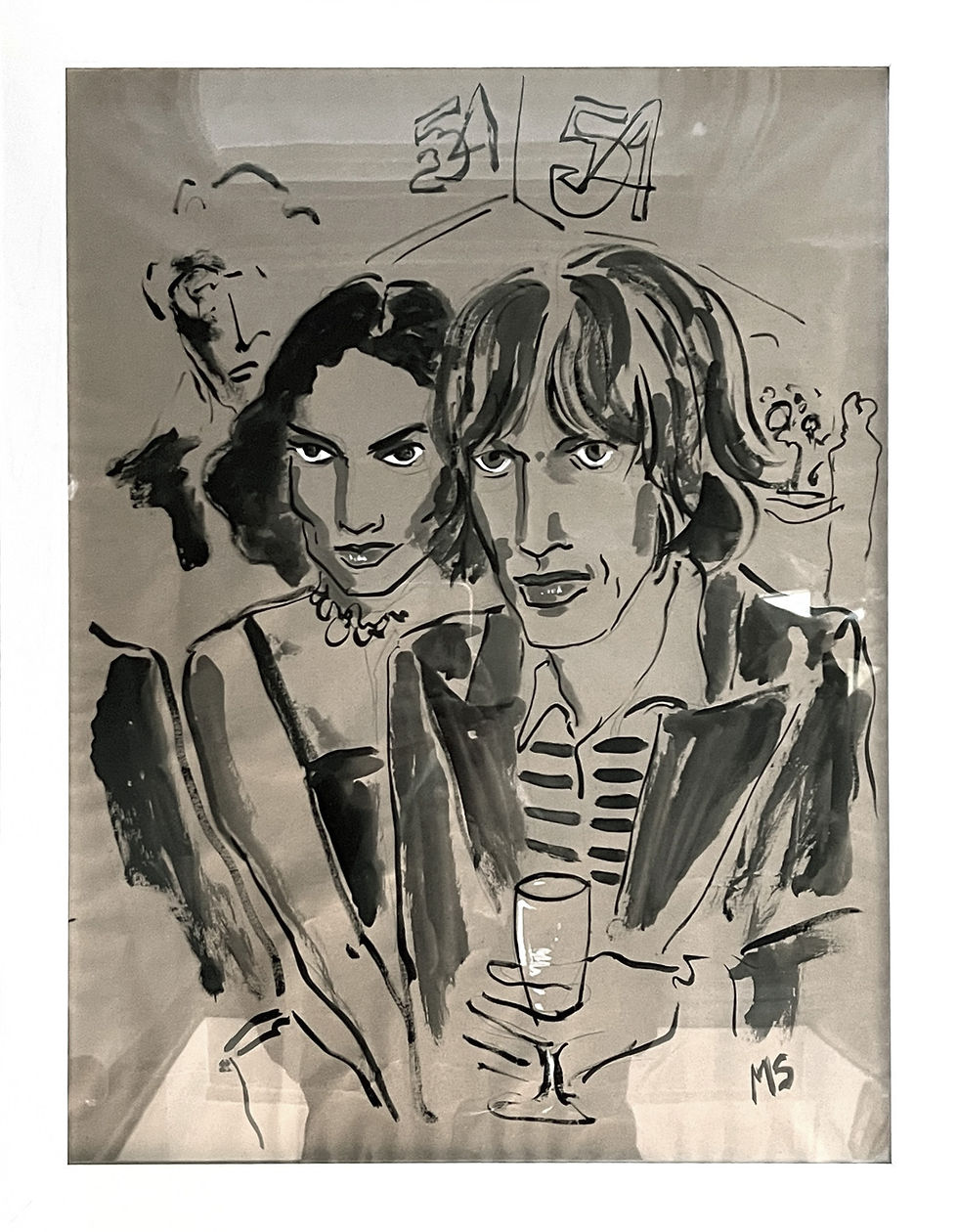 Thumbnail: Manuel Santelices Gouache on craft paper figurative portrait contemporary