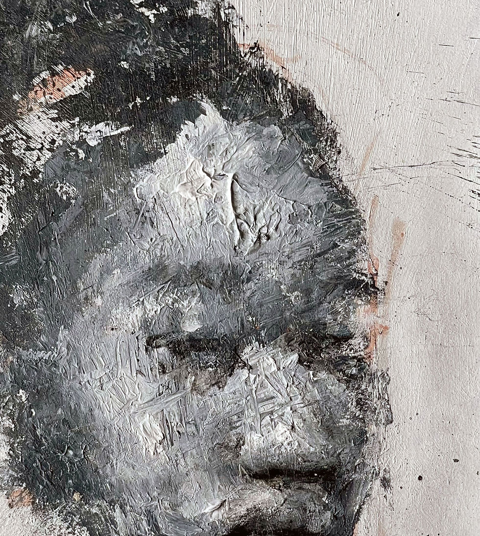 Thumbnail: Portrait, Oil and acrylic on paper, figurative, painting, Modern, Luigi Veggetti