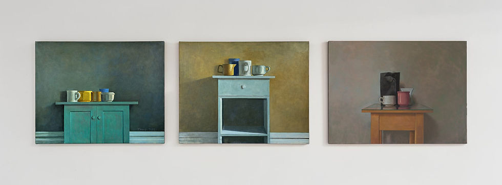 Green Cabinet, Crowded Altar and Black bag, 2019 From The Paintings Series