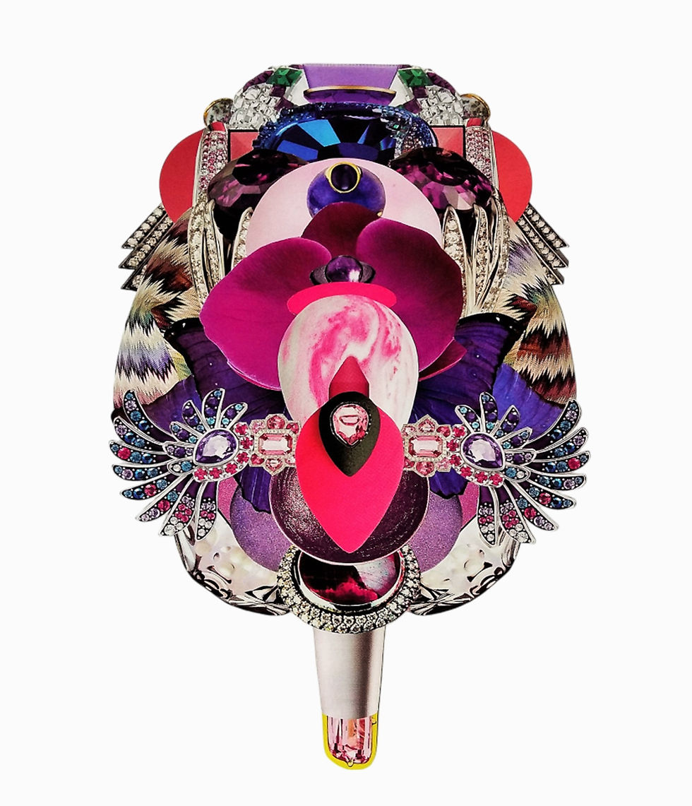 From The Series Invasion Gama Assembly made with paper cutouts from magazines on cotton paper contemporary art