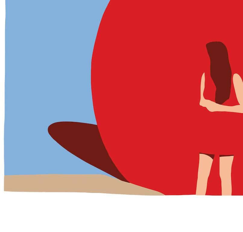 Thumbnail: Red Ball 2018_Casey Waterman women color photograph figurative beach hat contemporary, figurative print