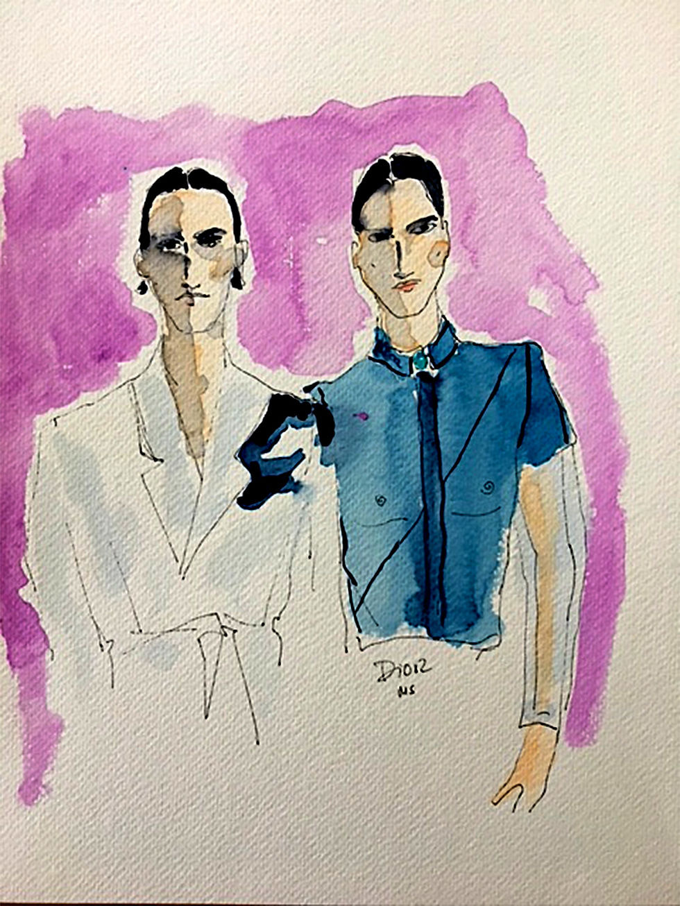 drawings works on paper fashion watercolors celebrities society design