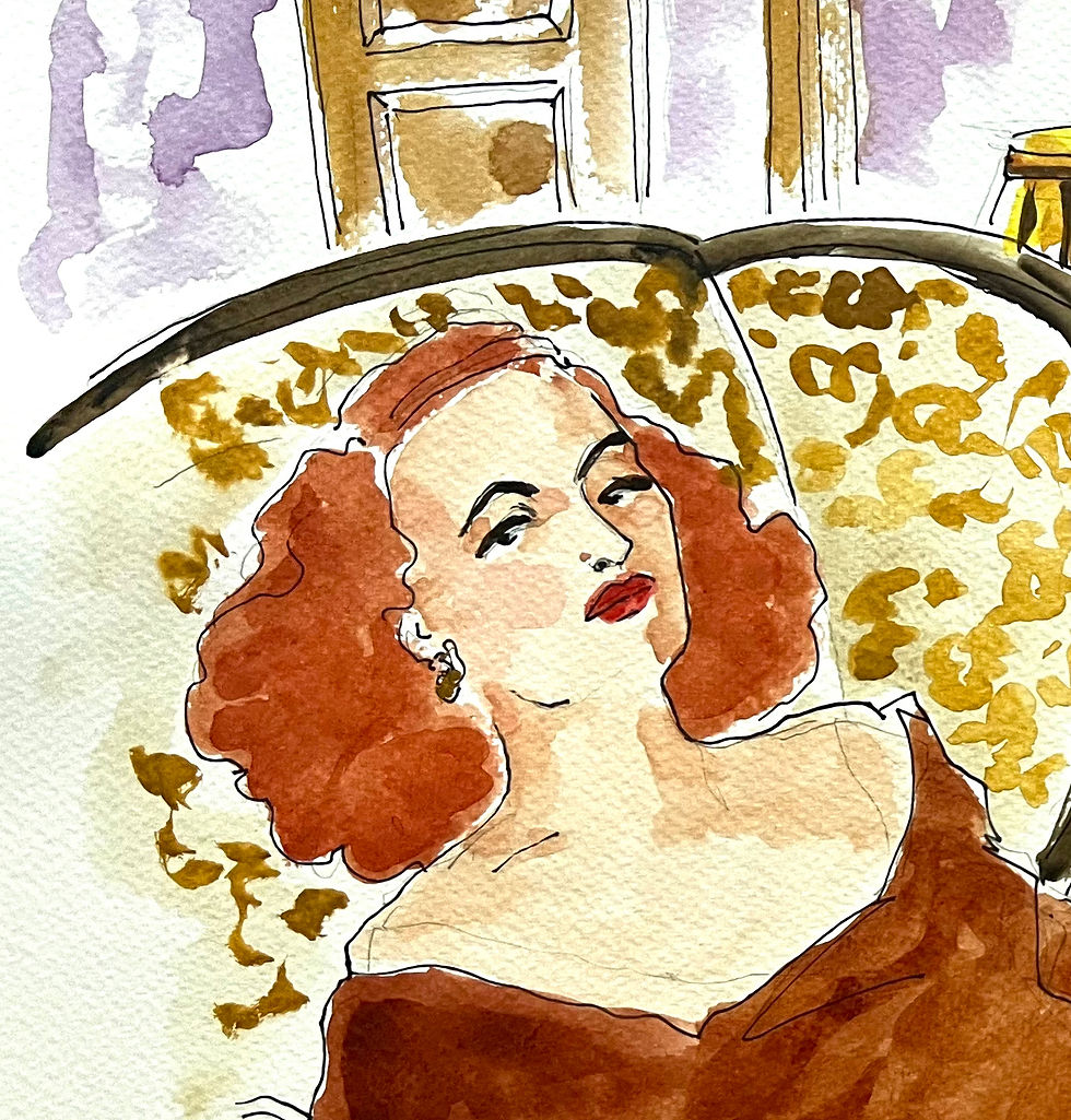Thumbnail: Manuel Santelices drawings works on paper watercolors Gouache design Portrait comtemporary
