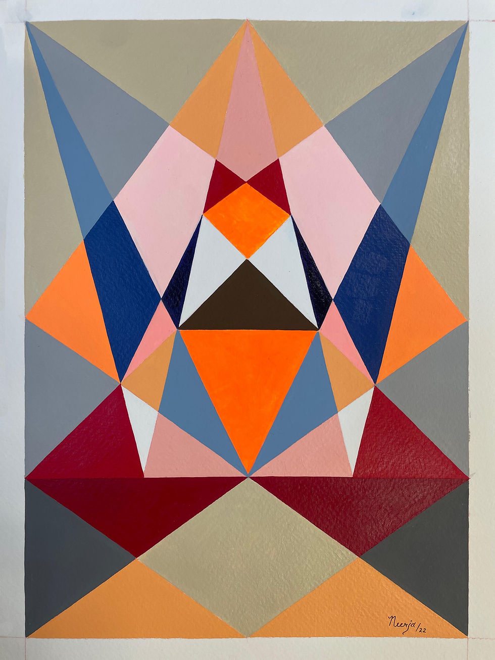 Thumbnail: Neerja Chandna Peters, Geometric, Painting, Abstract, Works on paper, Acrylic, watercolour, contemporary art