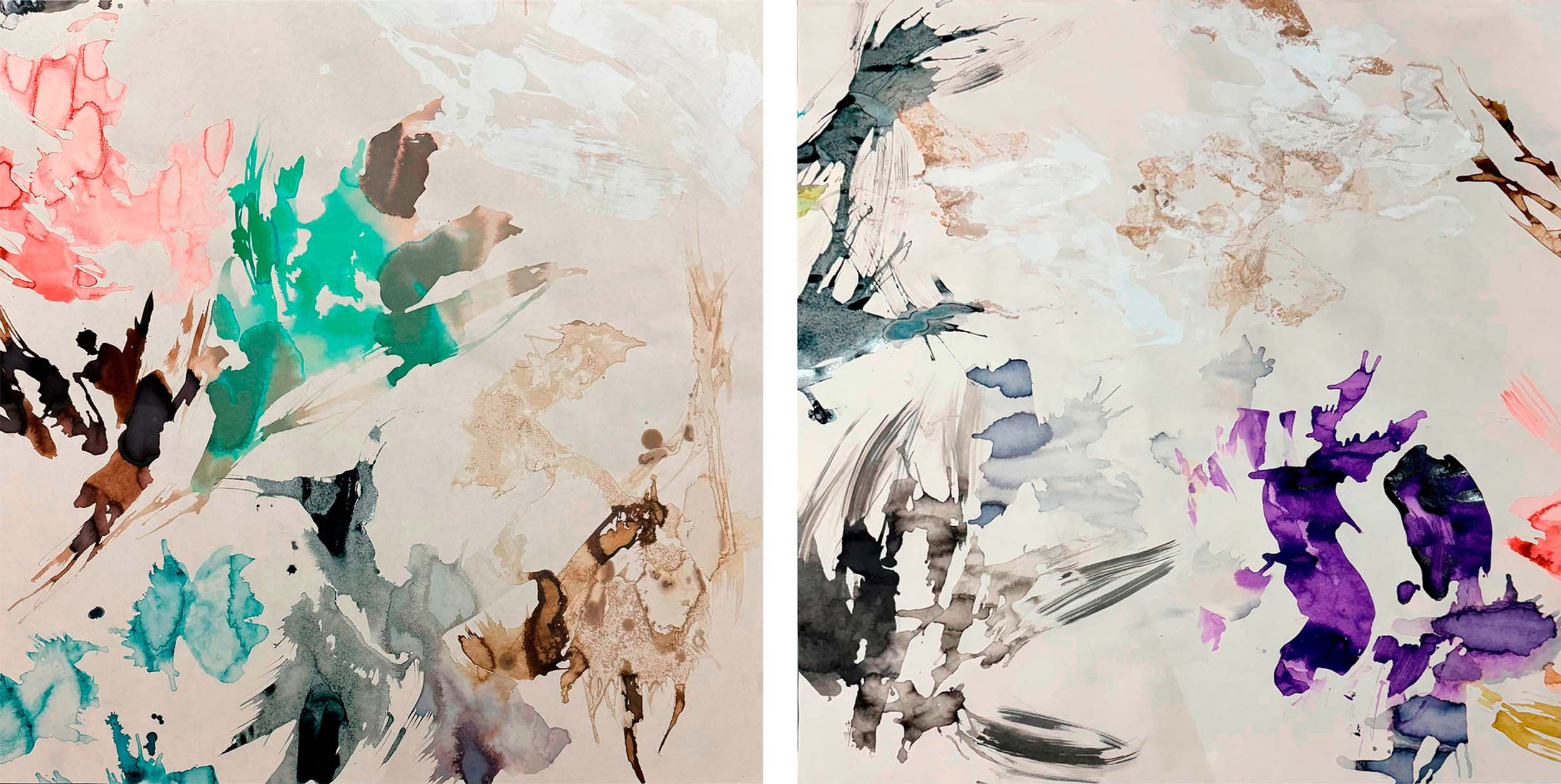 Liquid Life, Rosario Briones, Abstract paintings, Mixed media Paper