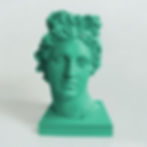 Pop classical bust sculpture Apolo Green, Paloma Castello, 2025, vibrant color, contemporary head