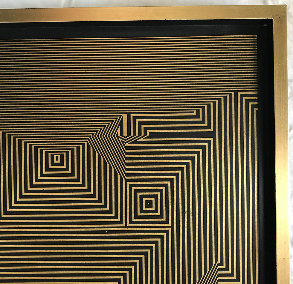 Thumbnail: Untitled 26, 2019  Francisco Larios Osuna Lacquer, Acrylic, Oil and Gold Leaf on MDF _painting abstract contemporary