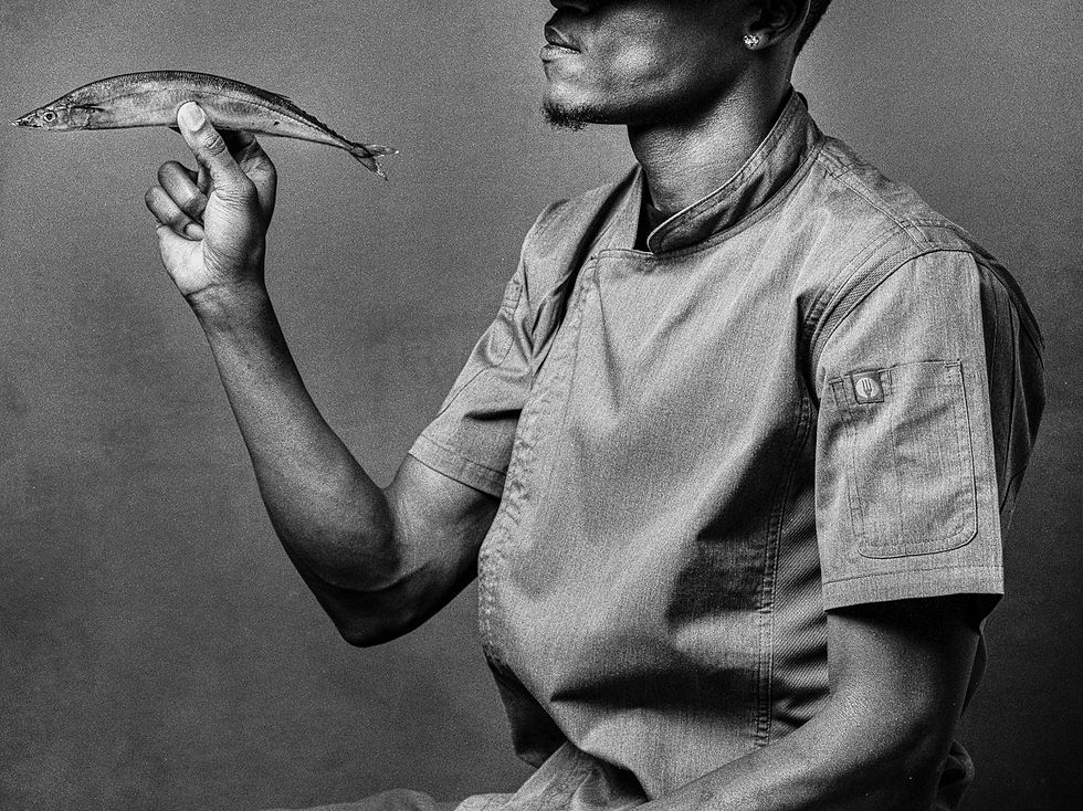 Thumbnail: Tinker Chef Fish Shine Huang black and white photography photographer abstract figurative fish portrait contemporary