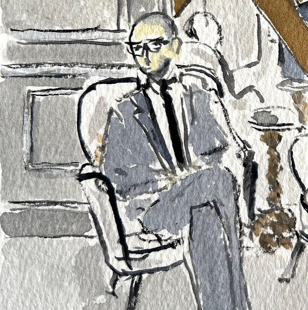 Thumbnail: Manuel Santelices drawings works on paper fashion  watercolors celebrities society design